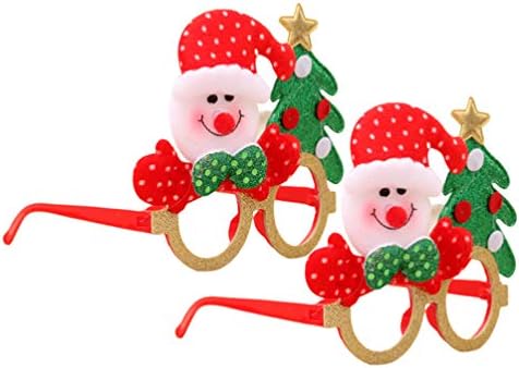 Holibanna Santa Glussion 2 PCS משקפי חג המולד מסגרות איש שלג משקפי חג המולד קוספליי קוספליי אביזרי תלבושות