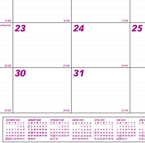 לוח השנה החודשי של שולחן העבודה החודשי, 22 x 17, גיליונות לבנים/בורדו, כריכה שחורה, פינות שחורות, 12 חודשים: