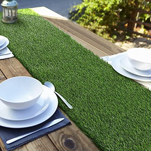 אנקו רצי שולחן דשא מלאכותי רול שטיח רץ לשולחן דשא סינטטי 12 על 36 אינץ ' קישוט שולחן דשא לחופשת קיץ בסתיו האביב,