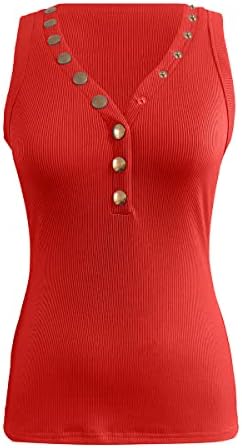נשים ללא שרוולים חולצות הנלי עמוק צוואר טוניקה מוצק צבע חוט רוכסן חולצות קיץ מזדמן מצויד בסיסי טנק
