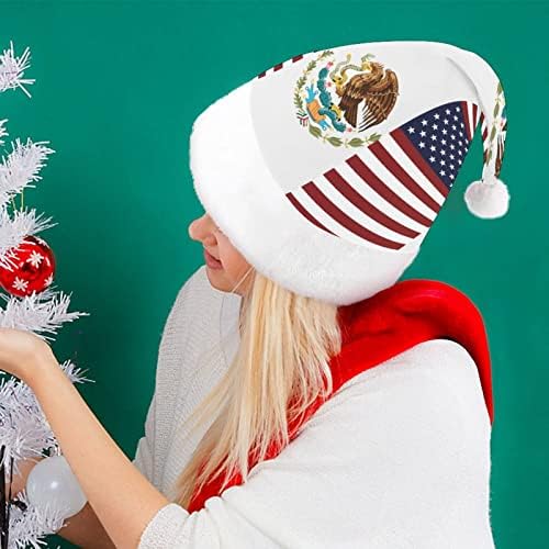 אמריקאי ומקסיקני דגל חג המולד כובעי סנטה כובע עבור חג המולד חג משפחה מודפס