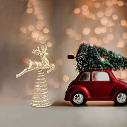עץ חג המולד של Pretyzoom נצנצים עץ חג המולד צבי איילים איילים צמרת עץ חג המולד טופר לעץ חג המולד קישוט