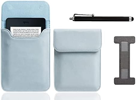 עבור 6 אינץ קינדל נייר לבן, כיסוי פאוץ שרוול תיק-כולל כסף אפור רצועת יד-שמיים כחול