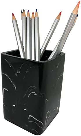 שחור השיש דפוס כוס כוס עט מחזיק עבור שולחן איפור מברשת מחזיק מארגן שולחן עיפרון כוס