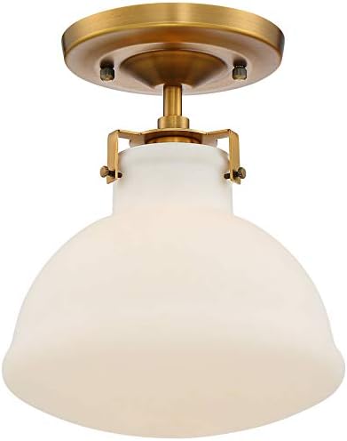 עיצוב יורו של Possini אור מודרני תקרה אור חצי סומק-הרכבה מתקן 9 1/2 זהב רוחב רוחב חטוב צל זכוכית לאופל לחדר