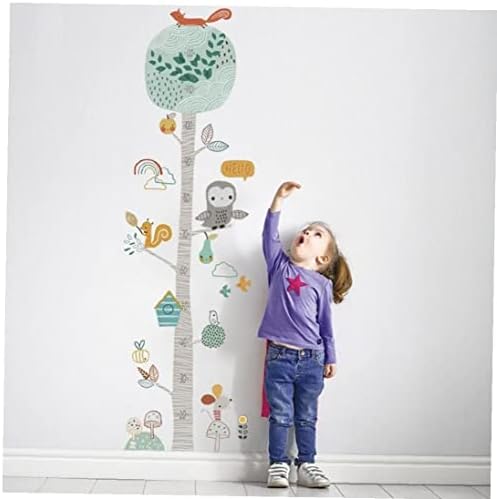 Ruluti 2 pcs/סט חמוד עץ יער גובה מדבקה מדבקת קיר לחדר ילדים משתלת תרשים צמיחת ילדים מתנה מדבקות קיר בעלי חיים