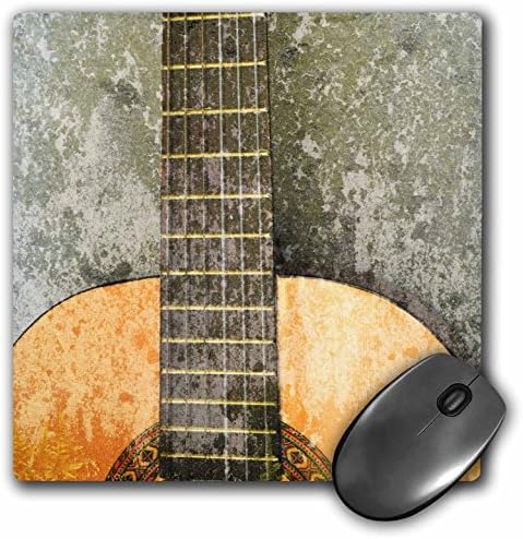 3drose LLC 8 x 8 x 0.25 אינץ 'כרית עכבר, מוזיקת ​​עץ גיטרה וינטג