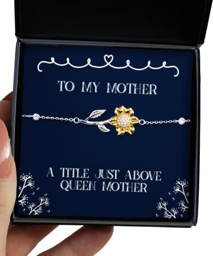 כותרת ממש מעל צמיד חמניות של אמא המלכה אמא, מתנות לאמא מגניבות, לאמא