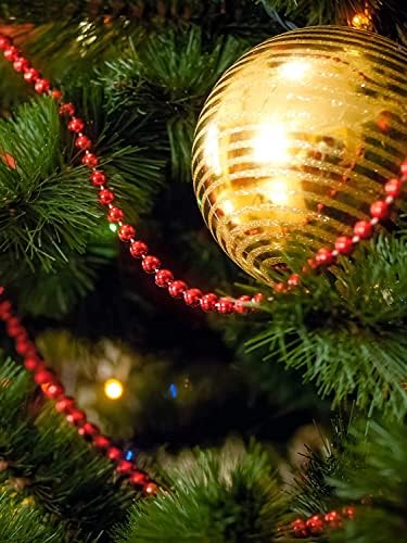 26 רגל עץ חג המולד חרוזי גרלנד גרלנד פלסטיק חוט פנינה שרשרת פנינים מלאכותיות חרוז