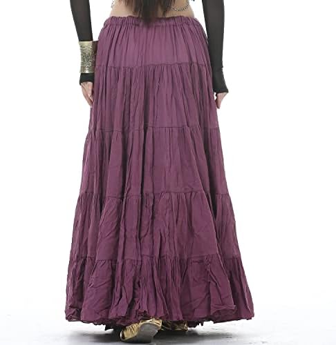 ארוך אלסטי ארוך מגרש מותן המותניים מעגל השבט חצאית ריקוד בטן שבטי