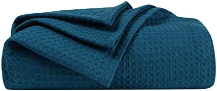 חוטים מתזים שמיכות וופל שמיכת מיטה בגודל תאום כותנה, 60 x90, שמיכות נוחות חמות וניתנות לשטוף
