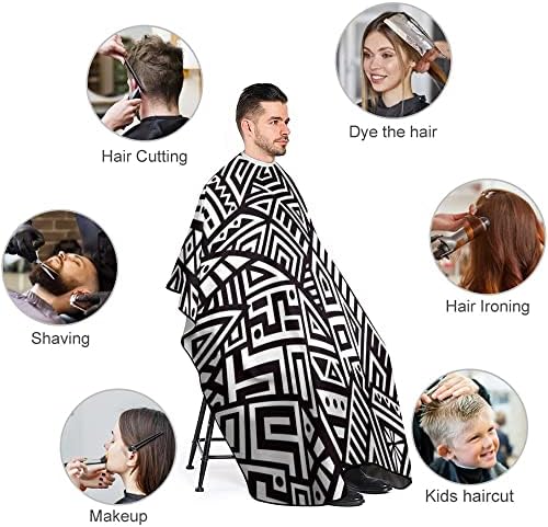 Vantaso Geometric Ethnic Barber CAPE לגברים נשים מקצועיות לילדים, תספורת גדולה במיוחד סינר סינר סלון שיער