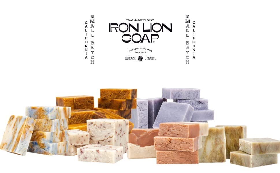 ברזל אריה סבון סופר לבנדר סגול אורגני, טבעוני, כל טבעי, צמח מבוסס בר סבון עבור גוף, פנים, ידיים, ואמבטיה
