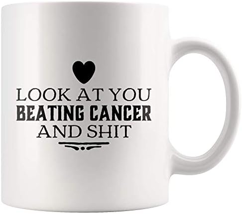 פנבולה להסתכל אתה מכות סרטן ושל ניצול סרטן מודעות קרמיקה קפה ספל מוטיבציה השראה מתנה