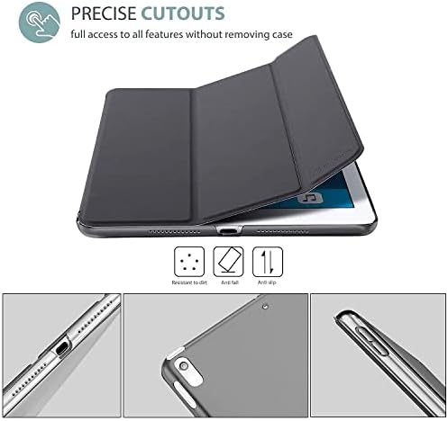 Procase iPad Air 3 10.5 2019 / iPad Pro 10.5 2017 אפור דקיק מעטפת קשיח צרור עם מגן מסך זכוכית מחוסמת