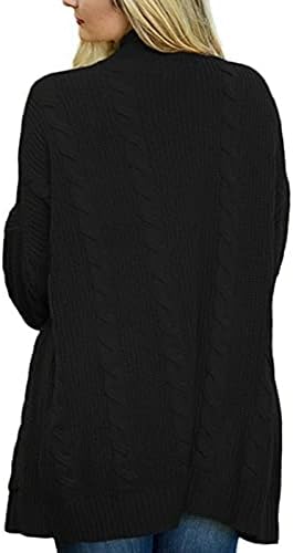 חולצה של שרוול ארוך של Uofoco לנשים קרדיגן קוקטייל עם כיסים מתאימים וונק קטיפה טוניקה בצבע אחיד נמתח
