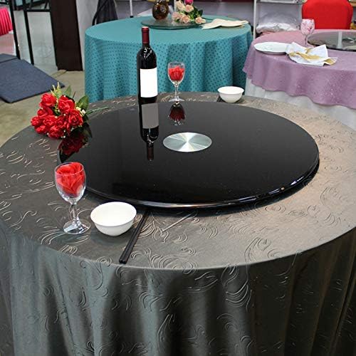 מגש סיבוב שולחן אוכל 360 מעלות, פטיפון סוזן עצלן לשולחן, שולחן עגול מסובב מגש הגשה לשולחן אוכל, שחור