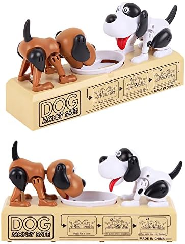 בנק פיגי, בנק גורים Cevly, 2 כלבים שנלחמים באכילת מטבעות בנק כסף חמוד, יום הולדת צעצוע של בנק אלקטרוני לקישוטים