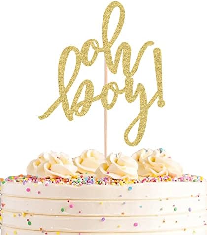 עוגת טופר - זהב נצנצים תינוק מין לחשוף מסיבת עוגת קישוטי ספקי, עבור תינוק מקלחת / 1 מסיבת יום הולדת