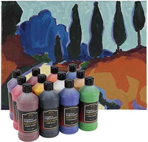 השראה יצירתית אמן אמן צבע אקרילי סט לבד - 12 צבעים מלאי חיים מעורבים, גימור סאטן עשיר לציור, אומנויות ומלאכה -
