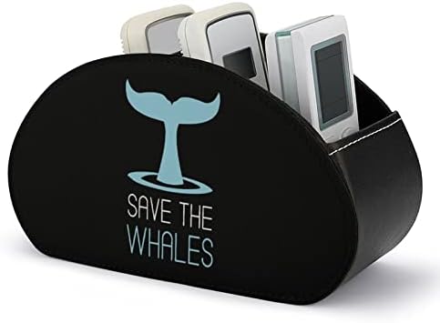 שמור את מחזיק השלט הרחוק של הלווייתנים עם 5 תאים עור PU עור רב-פונקציונלי אחסון קאדי תיבת מארגן