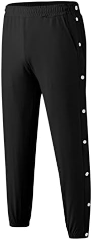 מכנסי זיעה לגברים קורעים מכנסי כדורסל מכנסי כפתור מפוצלים גבוהים למכנסיים מכנסיים רופפים בכושר.