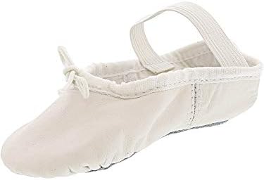 בלוך תינוקת של ריקוד דנסופט מלא בלעדי עור בלט נעל / נעל, לבן, 6 ג לנו פעוט