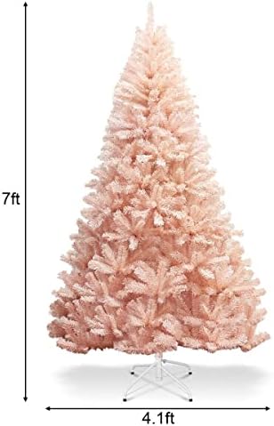 עץ חג המולד מלאכותי של 7ft צירים עץ אשוח מלא עם עונת החגים של דוכן מתכת