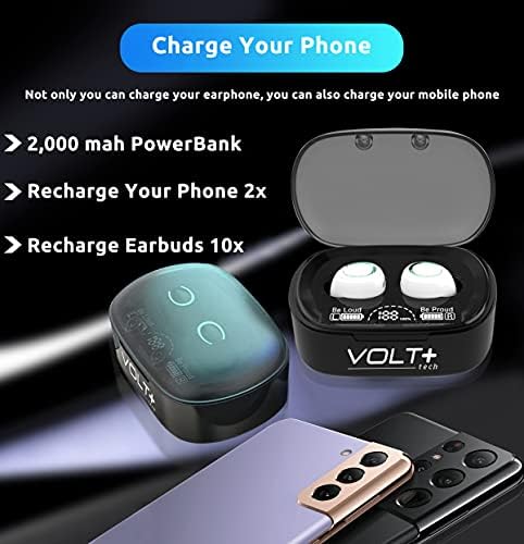 Volt Plus Tech Wireless V5.1 PRO אוזניות תואמות ל- Micromax X328 IPX3 Bluetooth מגע אטום למים/אטום