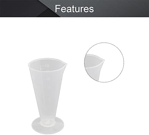 2 יחידות 50 מיליליטר כוסות פלסטיק עמ', כוסות מדידת נוזלים בצורה נמוכה בוגר כוסות ערבוב רב תכליתיות
