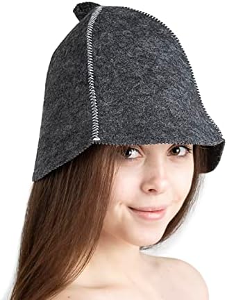 ASCOLL SAUNA אוקראינה כובע אפור לסאונה באניה בית אמבטיה - כובע סאונה פינית - אוקראינה סאונה כובע -