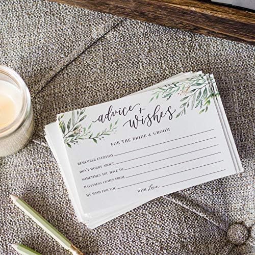 J&A Homes 50 כרטיסי עצות ומשאלות לחתונה - מקלחת כלות אקליפטוס ירוקה לחתן ולכלה - פעילויות ייחודיות אלטרנטיבה