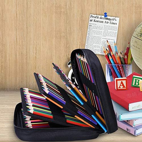 Ovakia 220 חריץ עיפרון צבעוני תיק עט עם רוכסן למארגן אחסון אמנים לסטודנטים לעיפרון צבעי עפר עט.