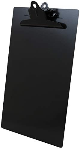 לוח אלומיניום ממוחזר שחור של סונדרס עם קליפ שחור-מחזיק מסמכים בגודל מכתב בגודל 8.5 על 11 אינץ ' -