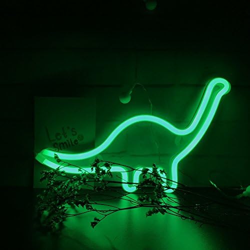 שלטי אור דינוזאור ניאון נורדסטילי, אורות לילה של דינוזאור לד אורות תפאורה למתנה של ילד, קיר, מסיבת