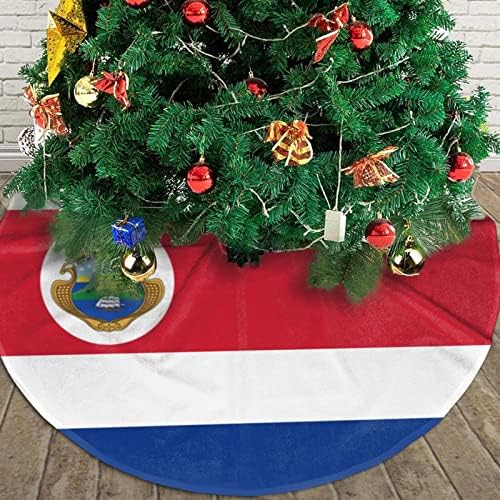 חצאית עץ חג המולד, 30-48 אינץ 'מחצלת עץ דגל קוסטה ריקה לקישוטים לחג המולד קישוט