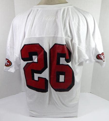2002 סן פרנסיסקו 49ers Rashad Holman 26 משחק הונפק ג'רזי תרגול לבן 2x - משחק NFL לא חתום בשימוש