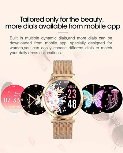 Watch Smart Wathe Android iOS Trackers Fitness IP68 אטומי מים גבירותיי Bluetooth Smartwatch עם הודעה והודעת