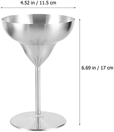 Zerodeko Martini משקפיים פלדת אל חלד קוקטייל קוקטייל גביע מרגריטה לשימוש חוזר כוסות מרטיני בלתי ניתנות