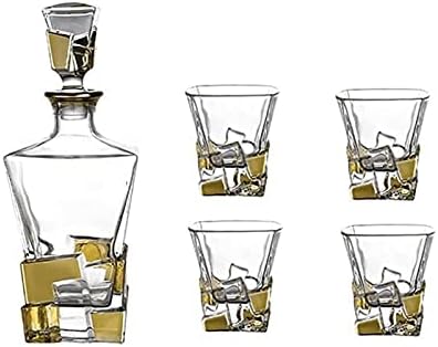 פשטות 850 מ ל ויסקי לגין זכוכית 7-מחשב סט יין בקבוק עם 6 כוסות בציר משקאות ויסקי וודקה רום בית בר