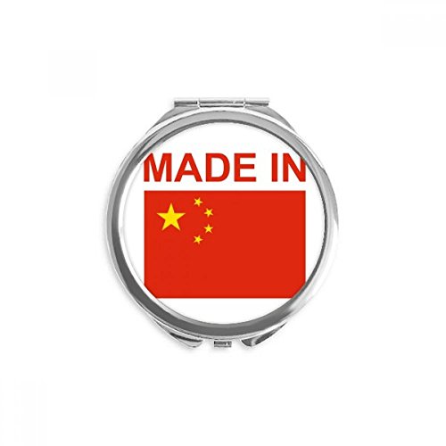 תוצרת סין המדינה אהבת יד קומפקטי מראה עגול נייד כיס זכוכית