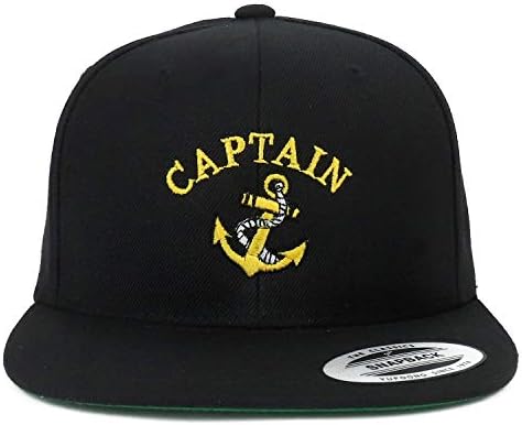 קפטן פלקספיט עם עוגן ספינות רקום כובע סנאפבק שטוח