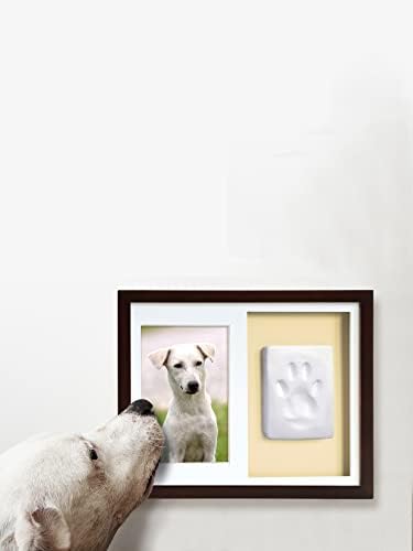 רעיונות זעירים ערכת מסגרת קיר מזכרת להדפסת כפות, ערכת מזכרת לטביעת כפות חימר לכלב או לחתול, תמונה לחיות מחמד