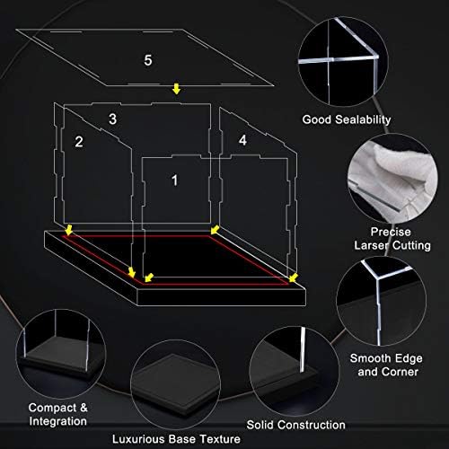 מארז תצוגה של המילו עם בסיס קטיפה שחור, תיבת תצוגה אקרילית שקופה פשוטה להרכבה עצמית עם מכסה, תיבת משטח קוביית