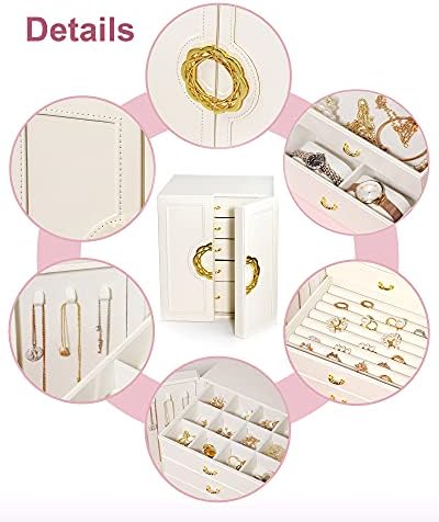 תיבות תכשיטים אטדורו & מגבר; מארגנים, מארגני תיבות תכשיטים גדולים עם 5 מגירות שרשרת עגיל טבעת שעונים צמידי