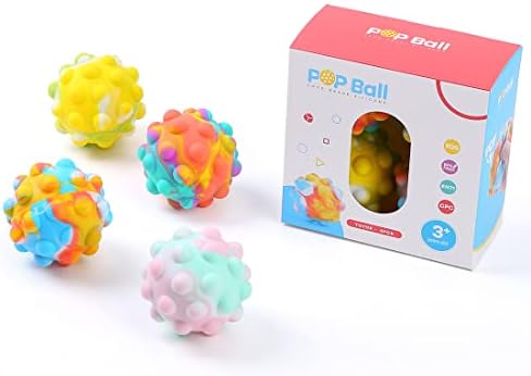כדורי מתח פופ תלת מימדיים קושרים צעצוע, כדורים חושיים לקשקש צעצועים 4 חבילות למבוגרים לילדים,