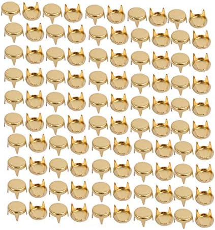 חדש LON0167 100 יחידות 7 ממ נייר ראש שטוח טון זהב בראד לראקאפינג מלאכת DIY (100 Stücke 7 ממ Flachkopf
