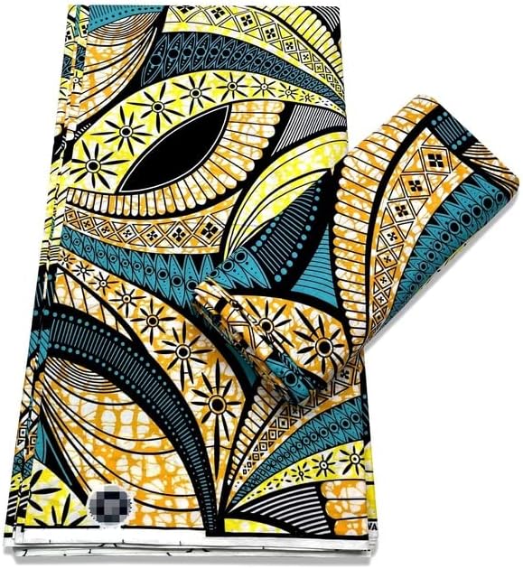 אפריקאי שעוות בלוק הדפסת בד 6 מטרים אנקרה בד צהוב אמיתי שעוות כותנה אפריקאי ללבוש לנשים בגדים