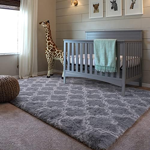 שטיח חדר שינה יוקרתי של Homore, שטיח אזור 4x6 מטרים לסלון, שטיחים רכים מודרניים, שטיח רך ונוח לילדים במעונות