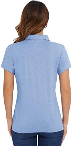 חולצות טריקו פולו פולו של Magcomsen נשים שרוול קצר UPF 50+ מהירות חולצות צווארון פולו יבש מהיר חולצות ספורט אתלטיות